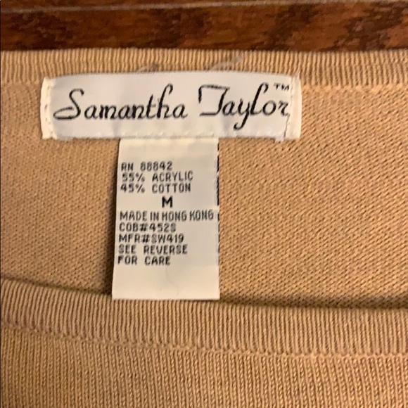 Samantha Taylor Tan Sweater Size M - Picture 2 of 3